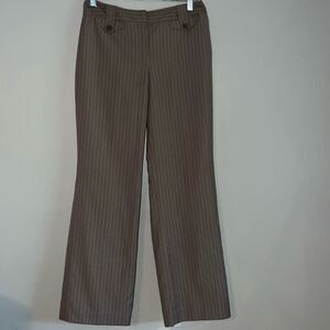 Ann Taylor curvy fit straight leg striped dress slacks size 4 petite